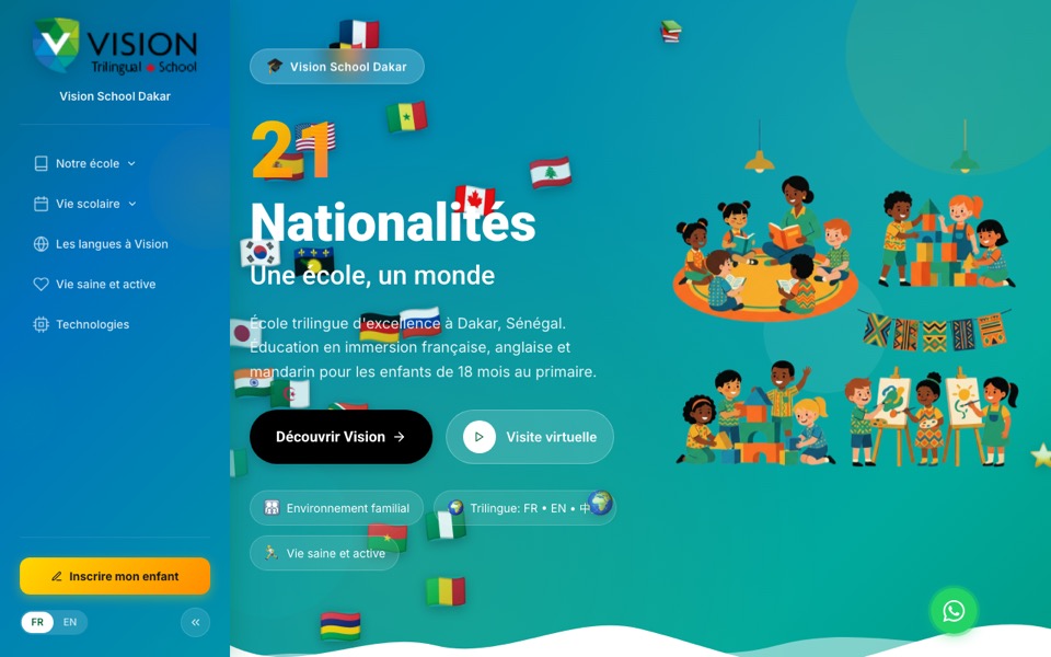 Vision School Dakar homepage