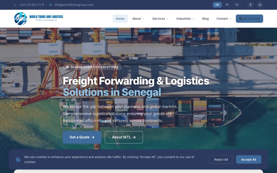 WTL Logistics homepage