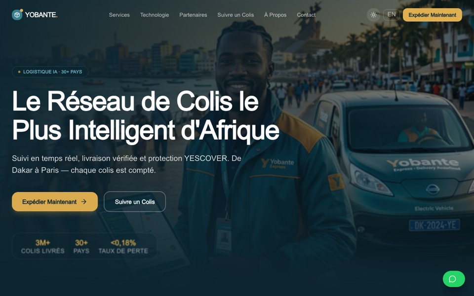 Yobante Express homepage